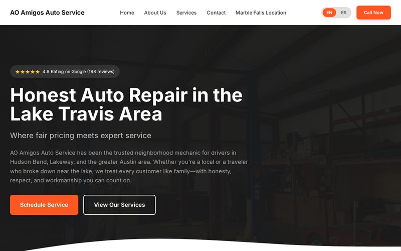AO Amigos Auto Service website